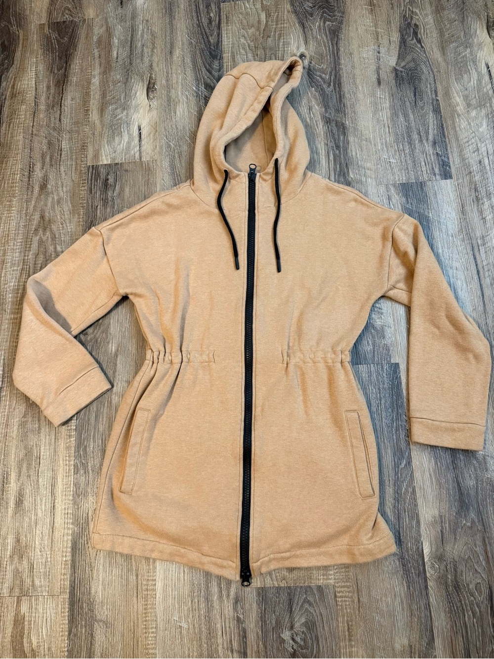 Zyai Casual Hooded Zip-Front Women's Jacket in Camel